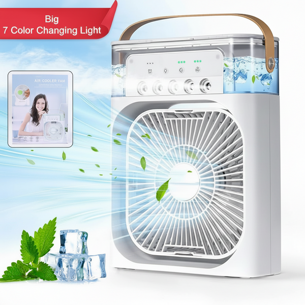 Portable Air Conditioner Fan 7 Color Changing Light (Big  1 Pc)
